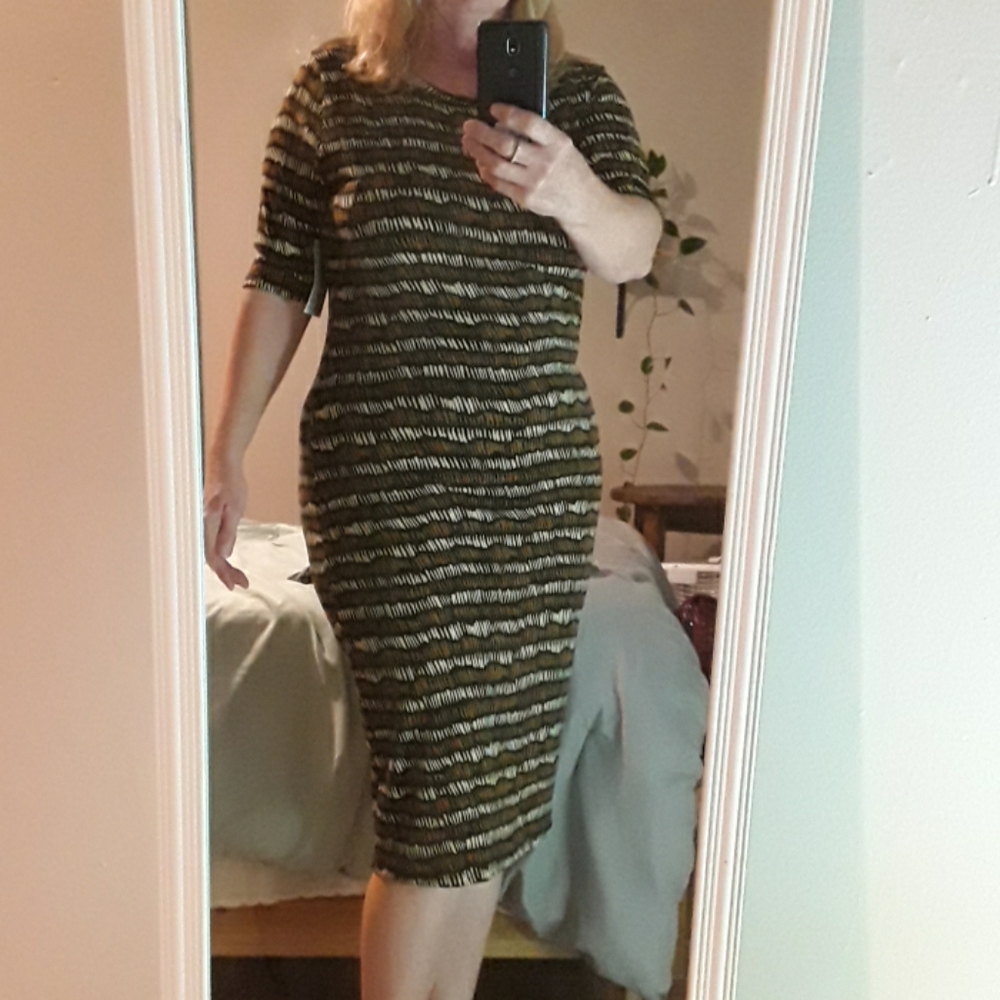 LuLaRoe Dress Julia L Brown Print